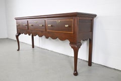 Henkel Harris Queen Anne Mahogany Banded Sideboard Credenza, Newly Refinished