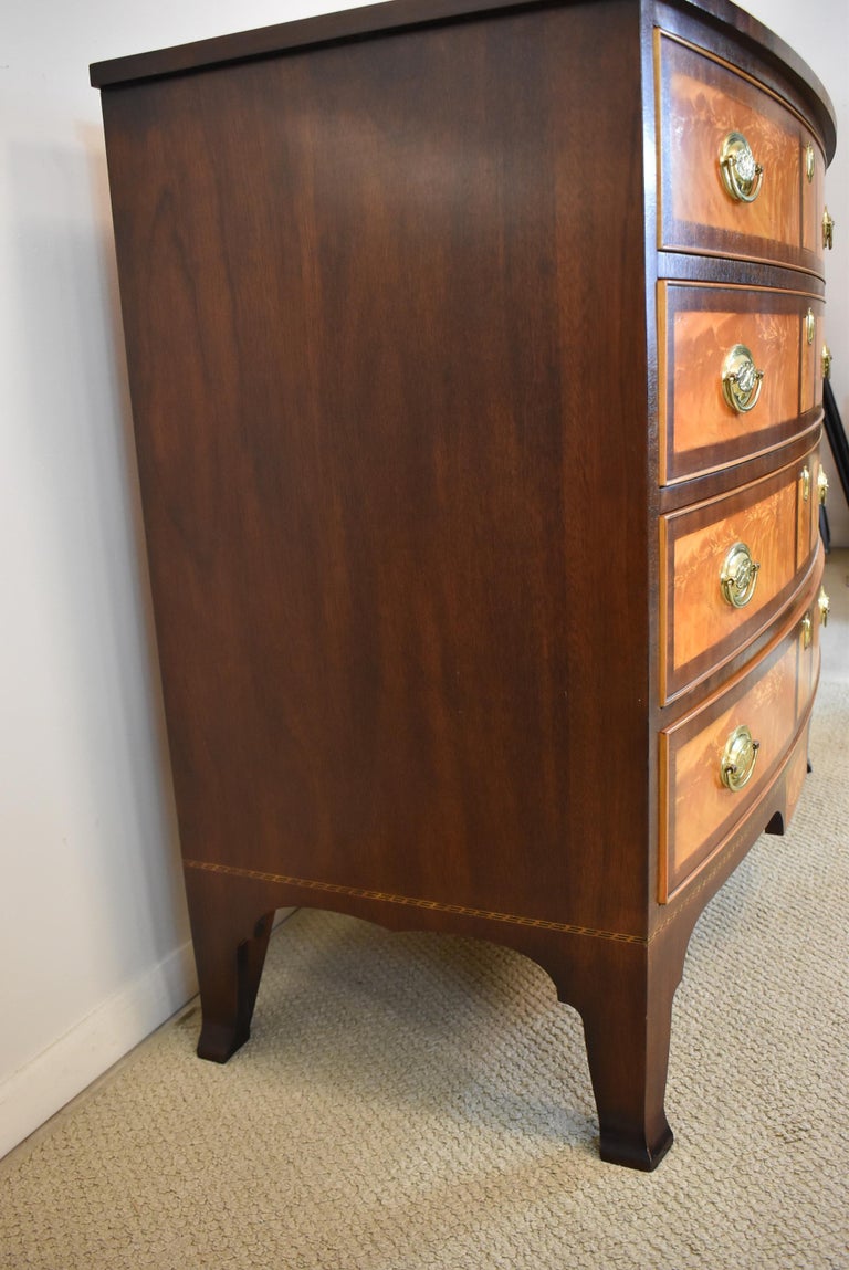 Henkel Harris Rogers Chest Bow Front Mahogany and Satinwood 2410 For