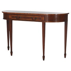 Table console à un tiroir en acajou et bois satiné de l'école Henkel Harris