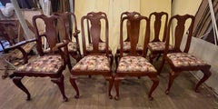 Henkel Harris Set of 8 Queen Anne Wild Black Cherry Dining Chairs 2 Armchairs
