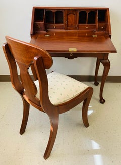 Henkel Harris Solid Cherry "Lady Astor" Queen Anne Desk and chair