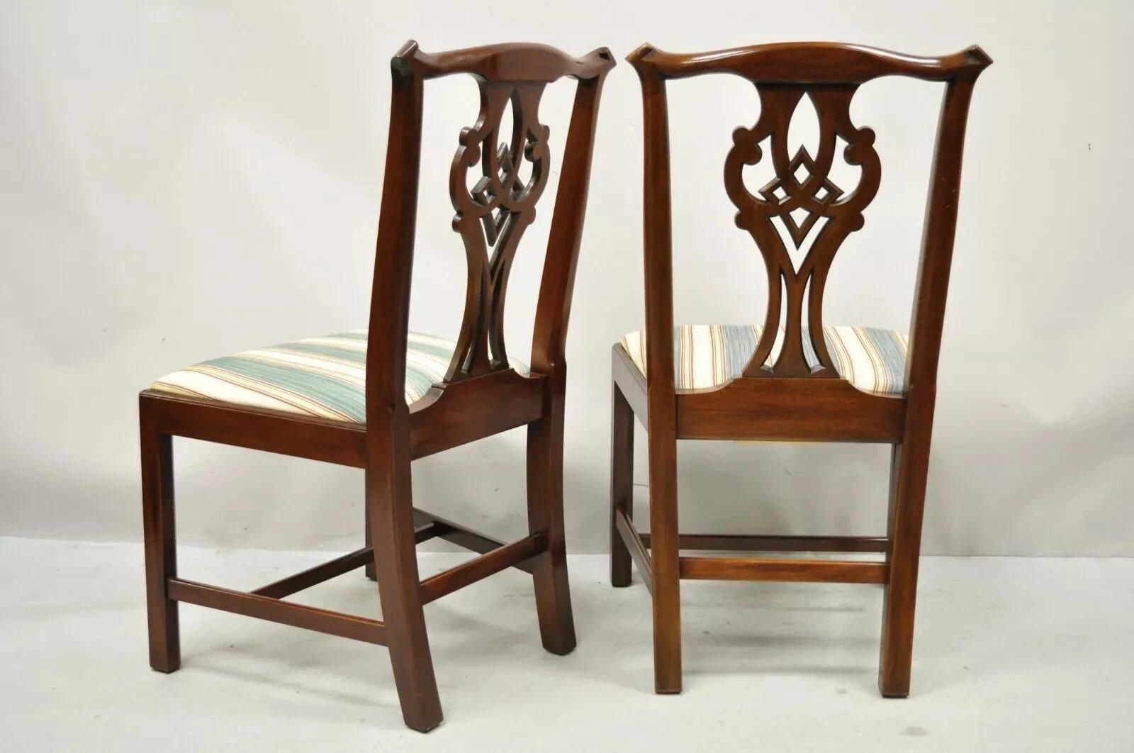 Sedie da pranzo in stile Chippendale georgiano di Henkel Harris in mogano massiccio - Set di 6 in vendita 1