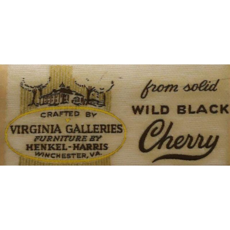 HENKEL HARRIS 5417 24 Solid Wild Black Cherry Chippendale Chairside Chest - B 5