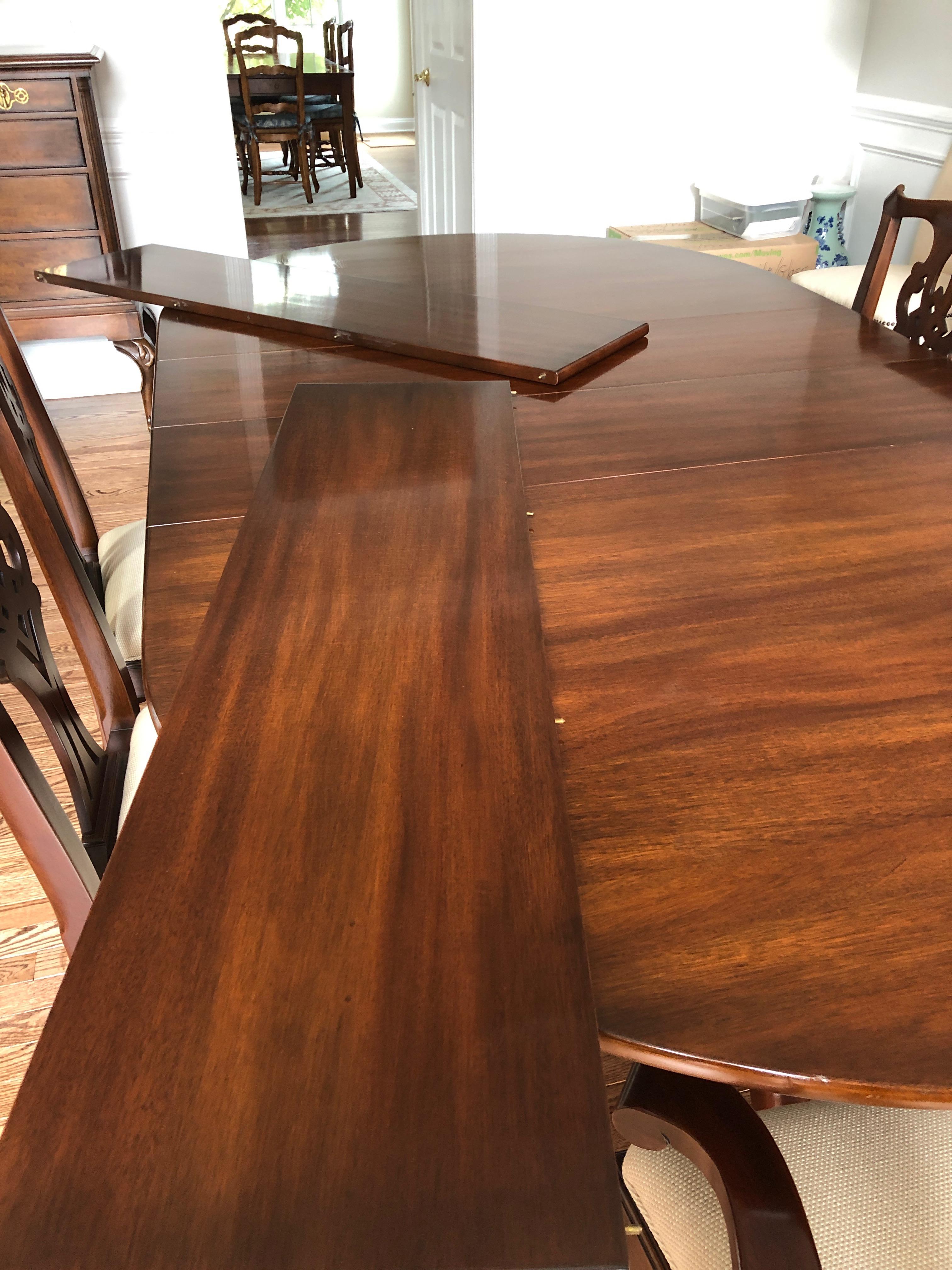 Henkel Harris Stately Queen Anne Style Traditional Mahogany Dining Set 5