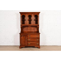 Henkel Harris Style American Colonial Cherry Wood Breakfront Sideboard Buffet