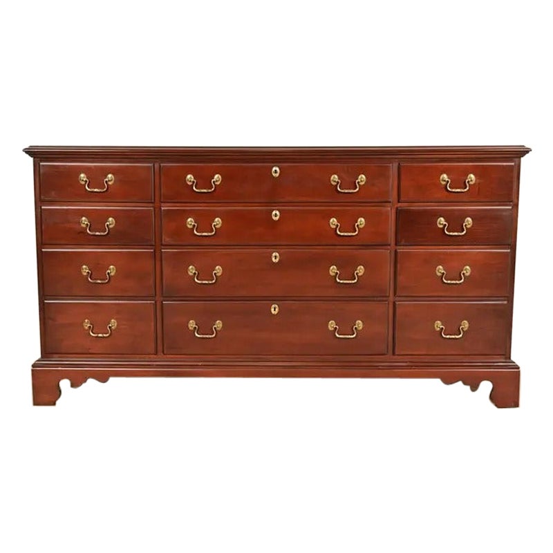 Henkel Harris Style Georgian Solid Mahogany Twelve-Drawer Dresser