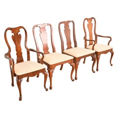 Chaises de salle à manger en acajou massif Queen Anne, ensemble de quatre, Henkel Harris