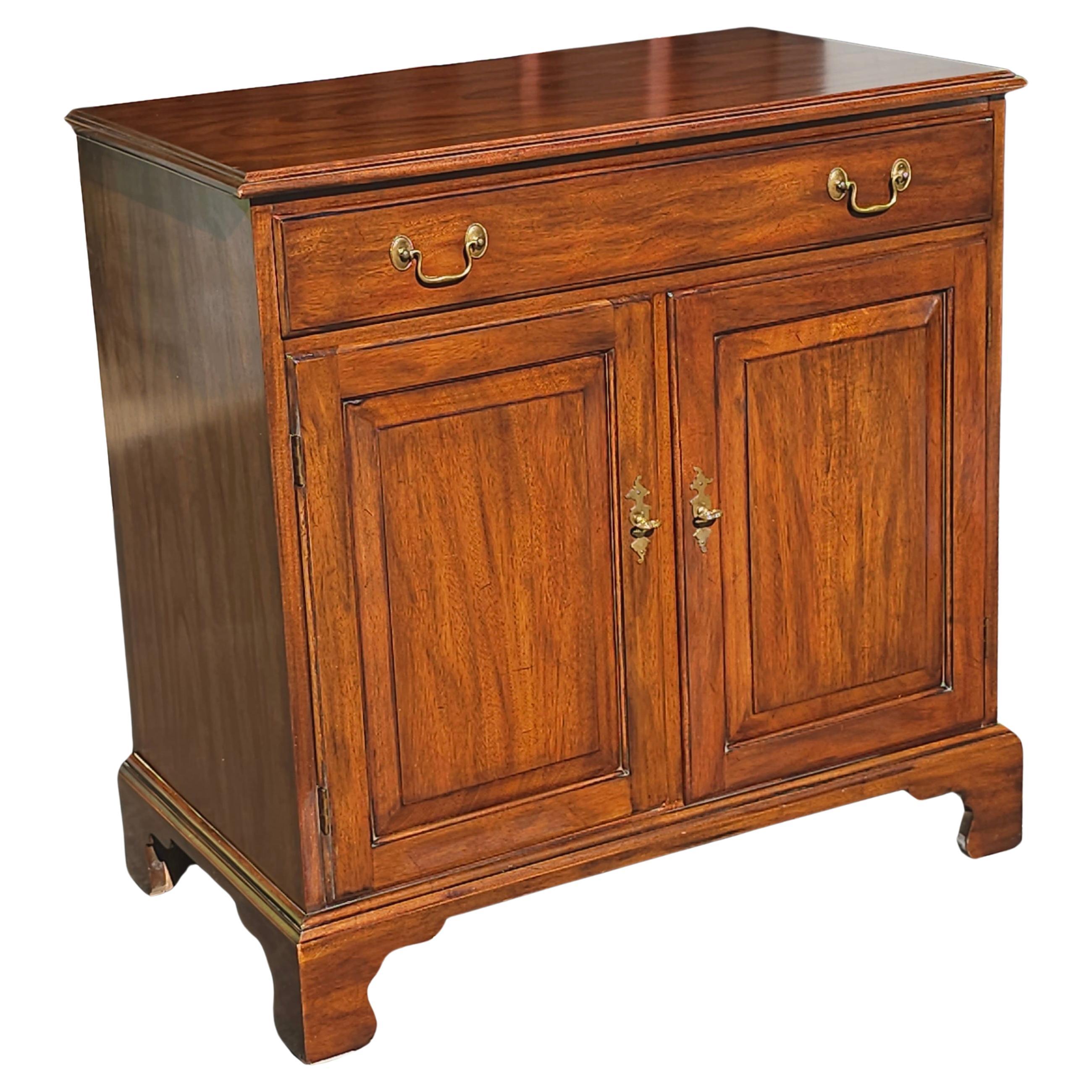 Henkel Harris Virginia Galleries Chippendale Mahogany Cabinet Server. Features un top drawer with dovetail joints and a lower, divided storage area. Will make a great liquor cabinet as well. 
Measures 34