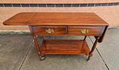 Henkel Harris Virginia Galleries Mahogany Two-Tier Drop-Leaf Rolling Server