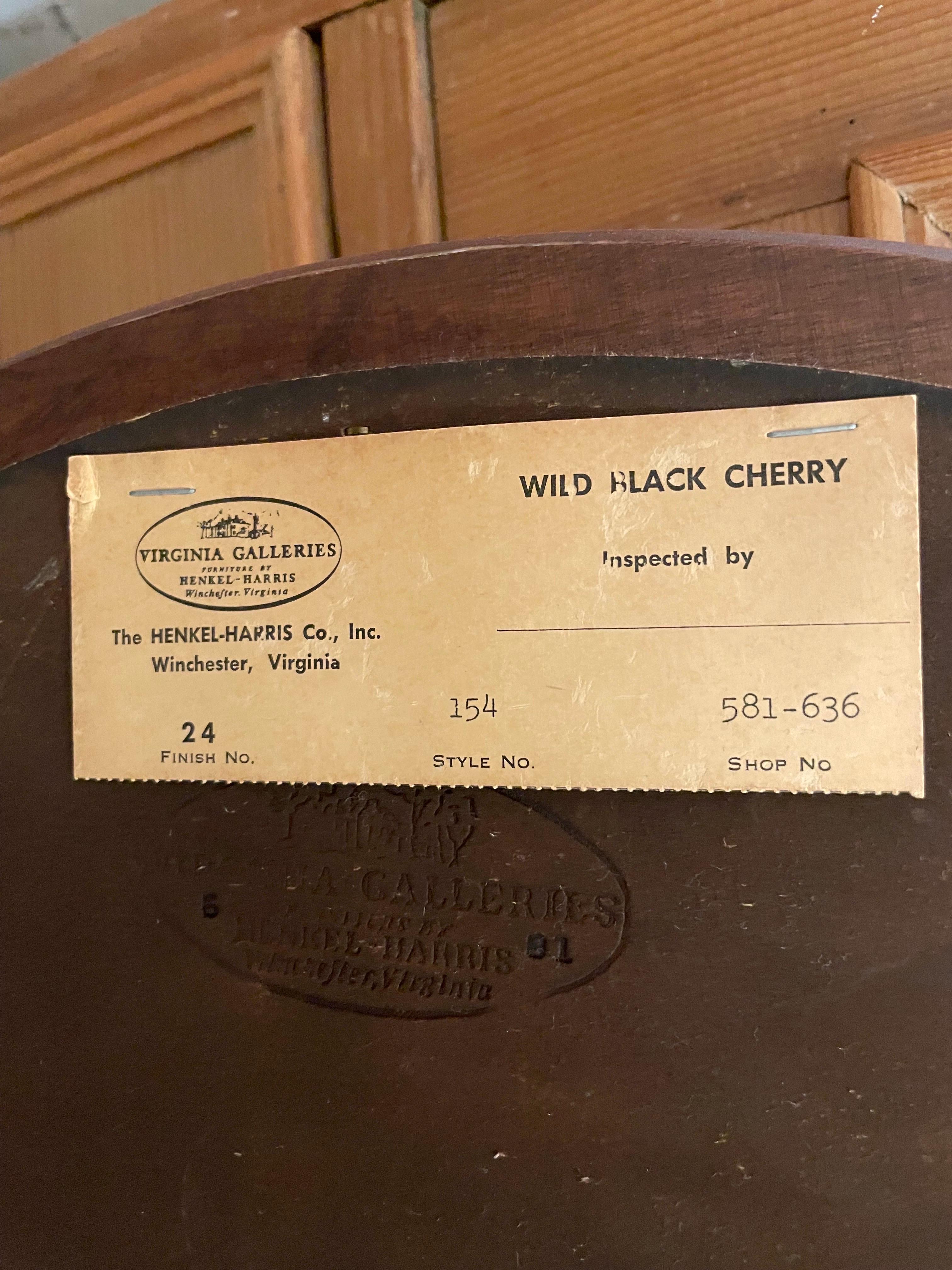 Henkel Harris Wild Black Cherry Oval Wall Mirror For Sale 2