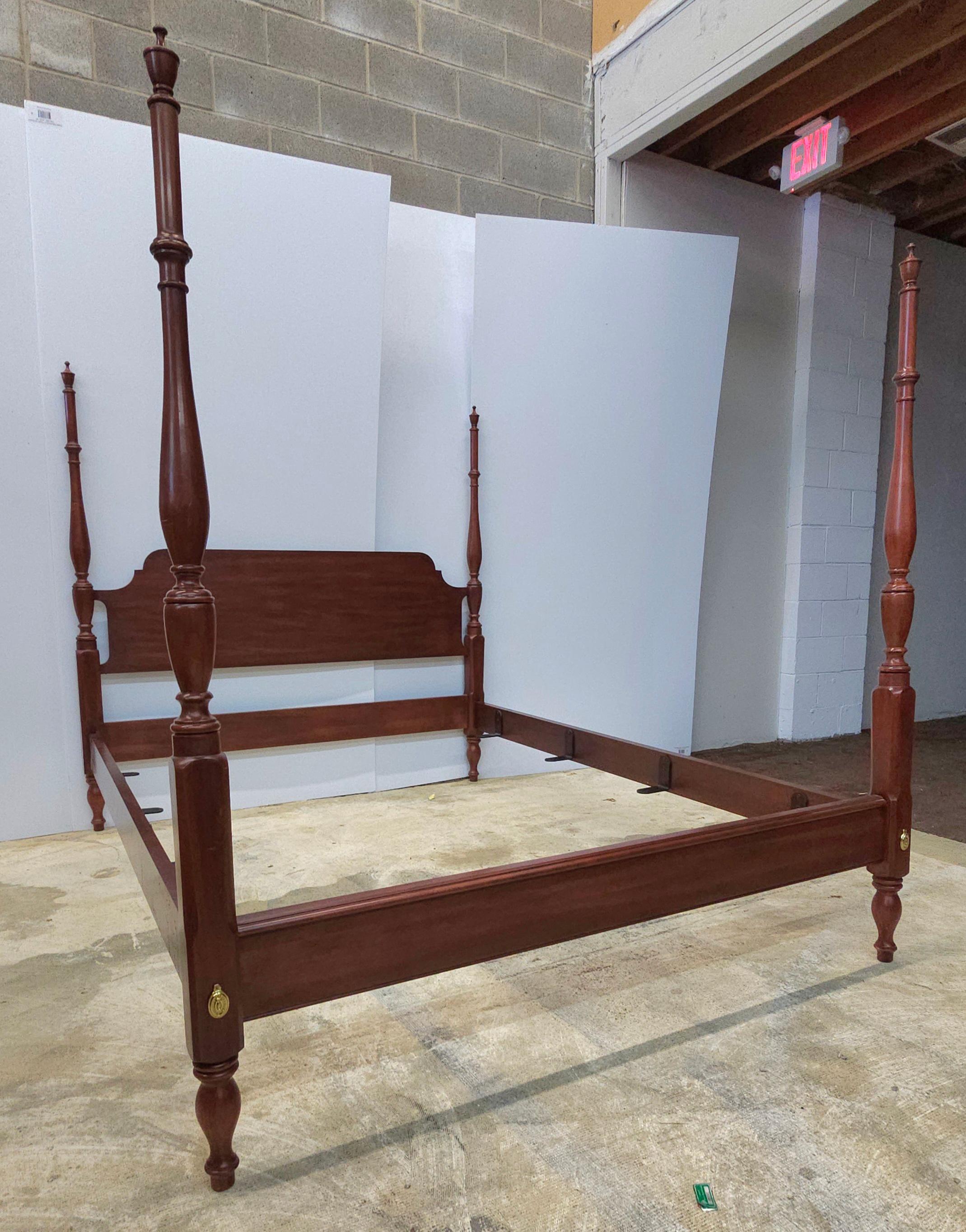 Henkel Harris Wild Black Cherry Semi Poster Queen Size Bed For Sale 4