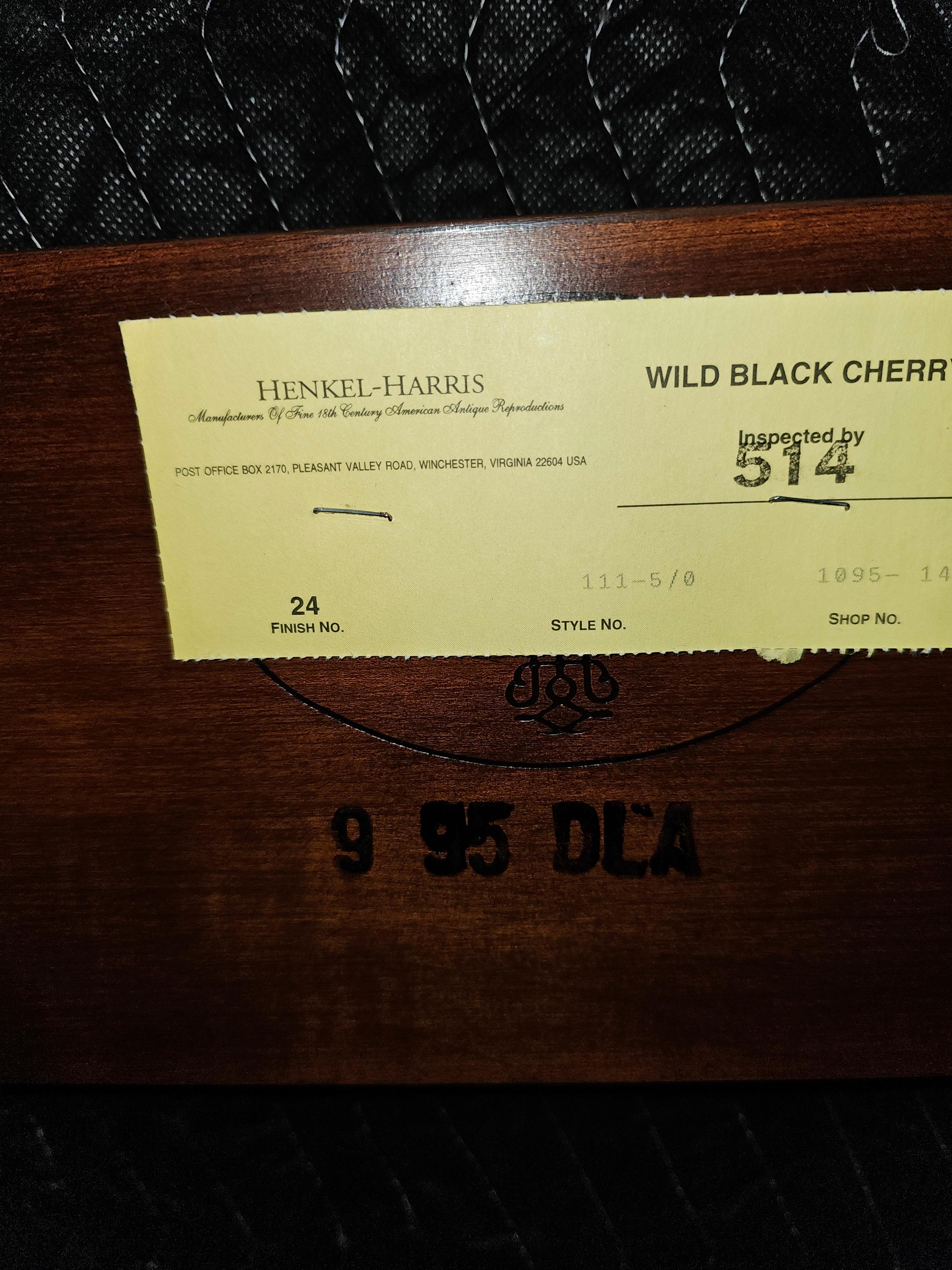 Henkel Harris Wild Black Cherry Semi Poster Queen Size Bed For Sale 9