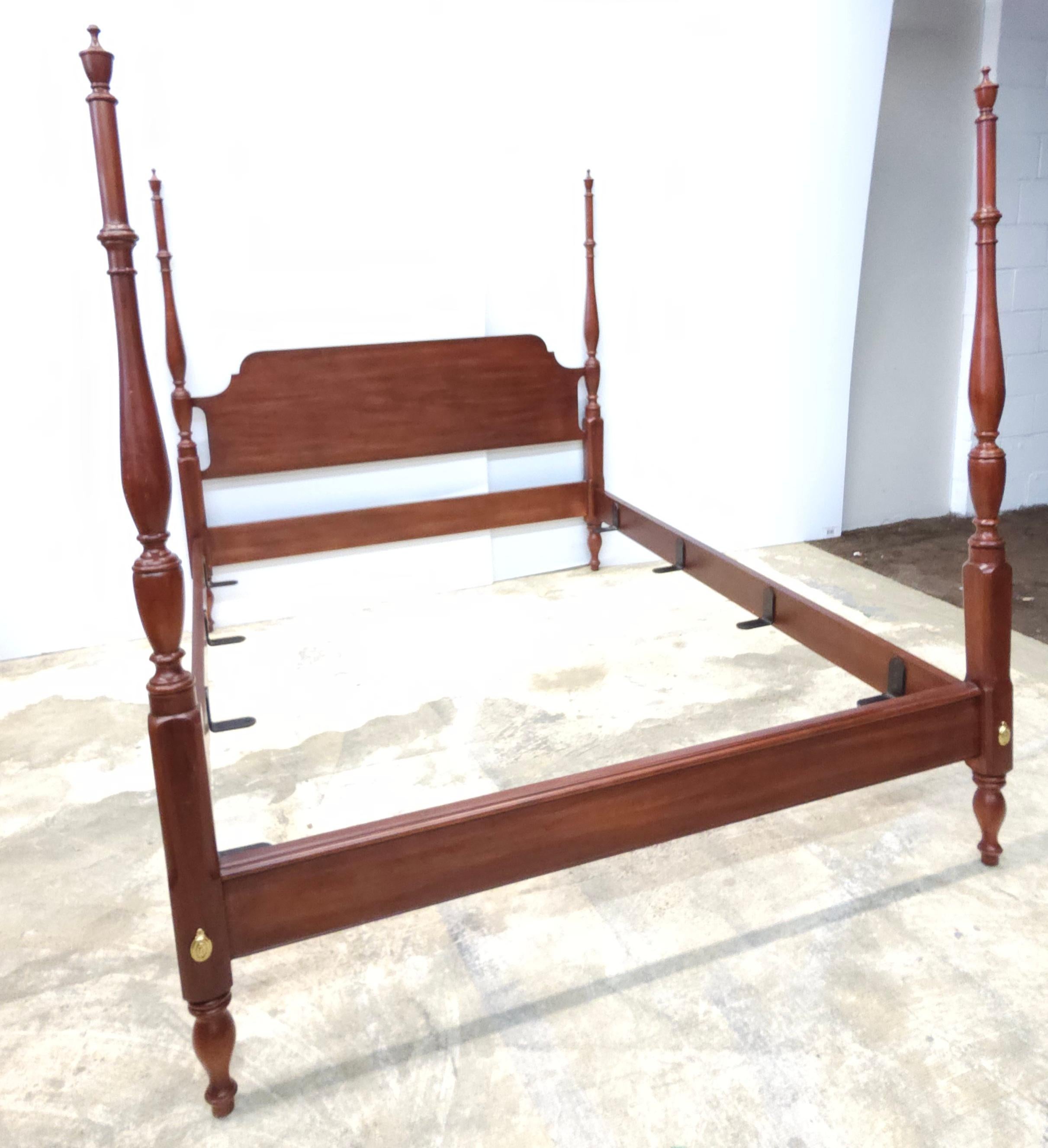 A George III style Henkel Harris Wild Black Cherry Semi Poster Queen Size Bed.
Measures 65