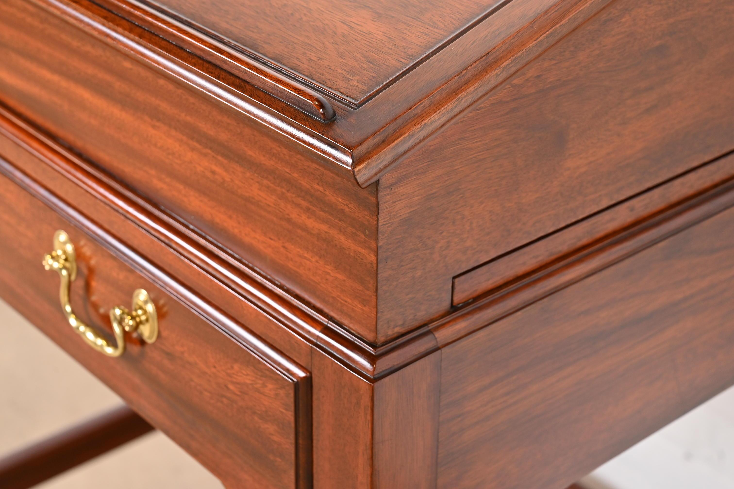 Henkel Moore Chippendale Carved Mahogany Slant Front Architect's Desk For Sale 3