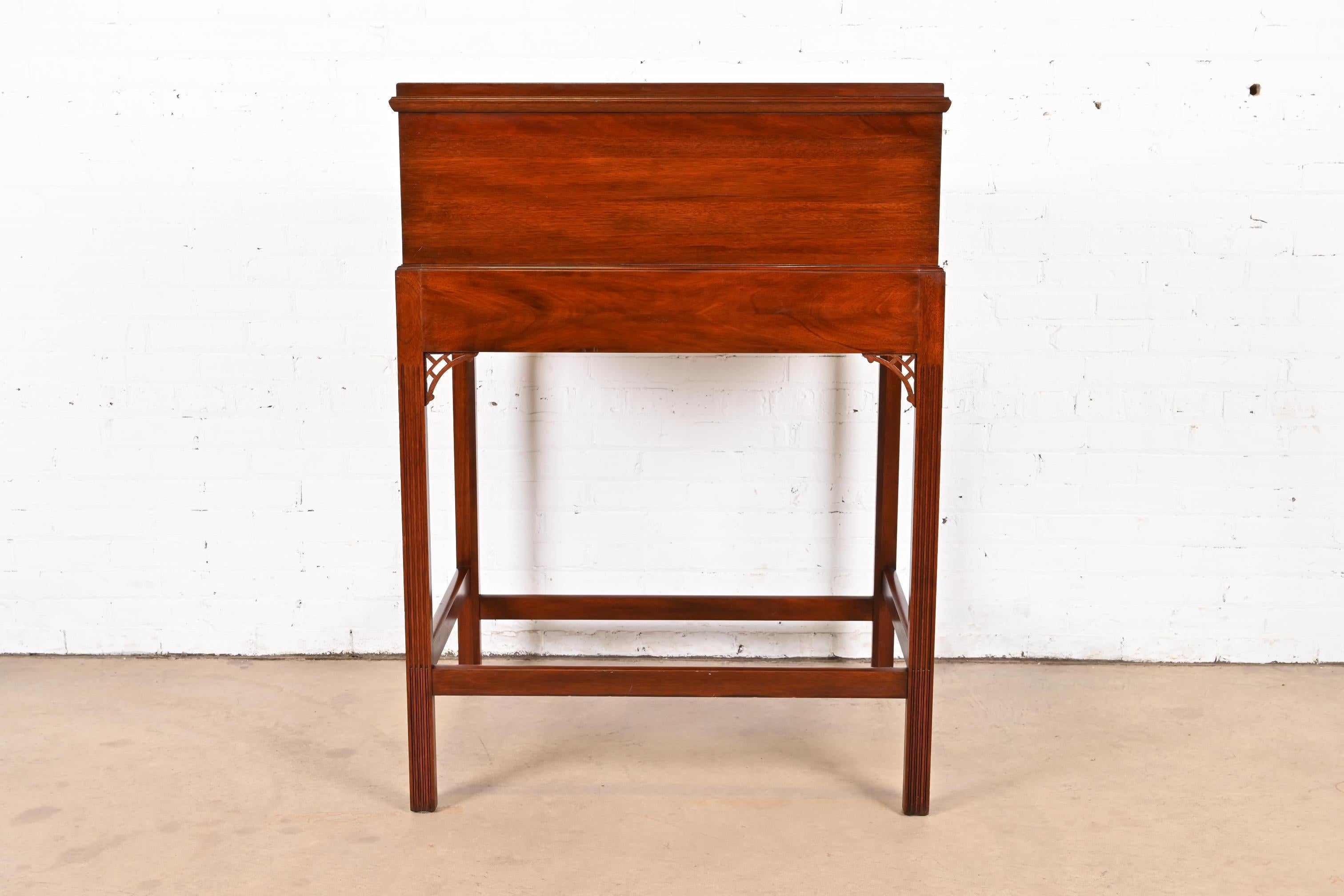 Henkel Moore Chippendale Carved Mahogany Slant Front Architect's Desk For Sale 5