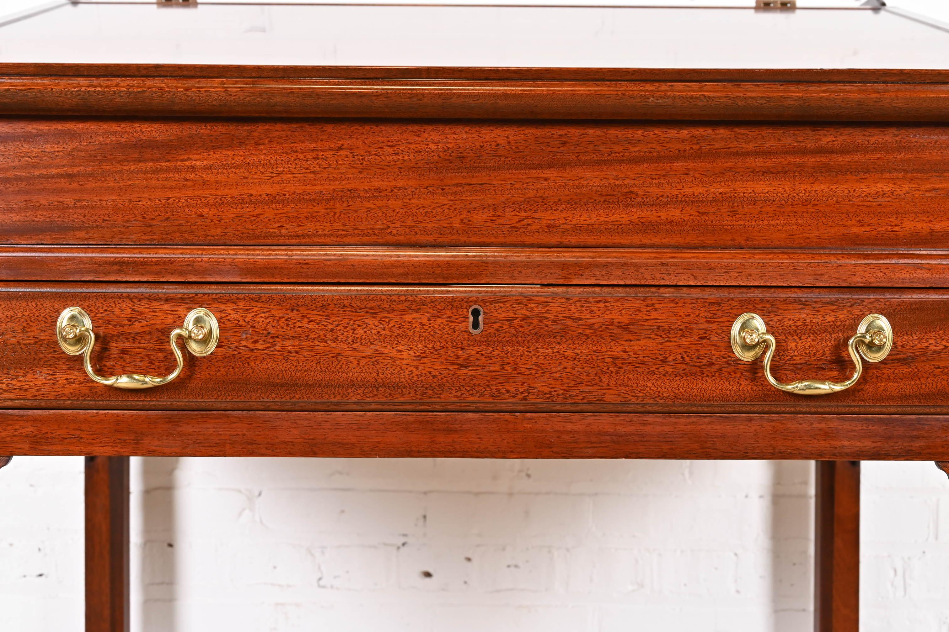 Henkel Moore Chippendale Carved Mahogany Slant Front Architect's Desk For Sale 2