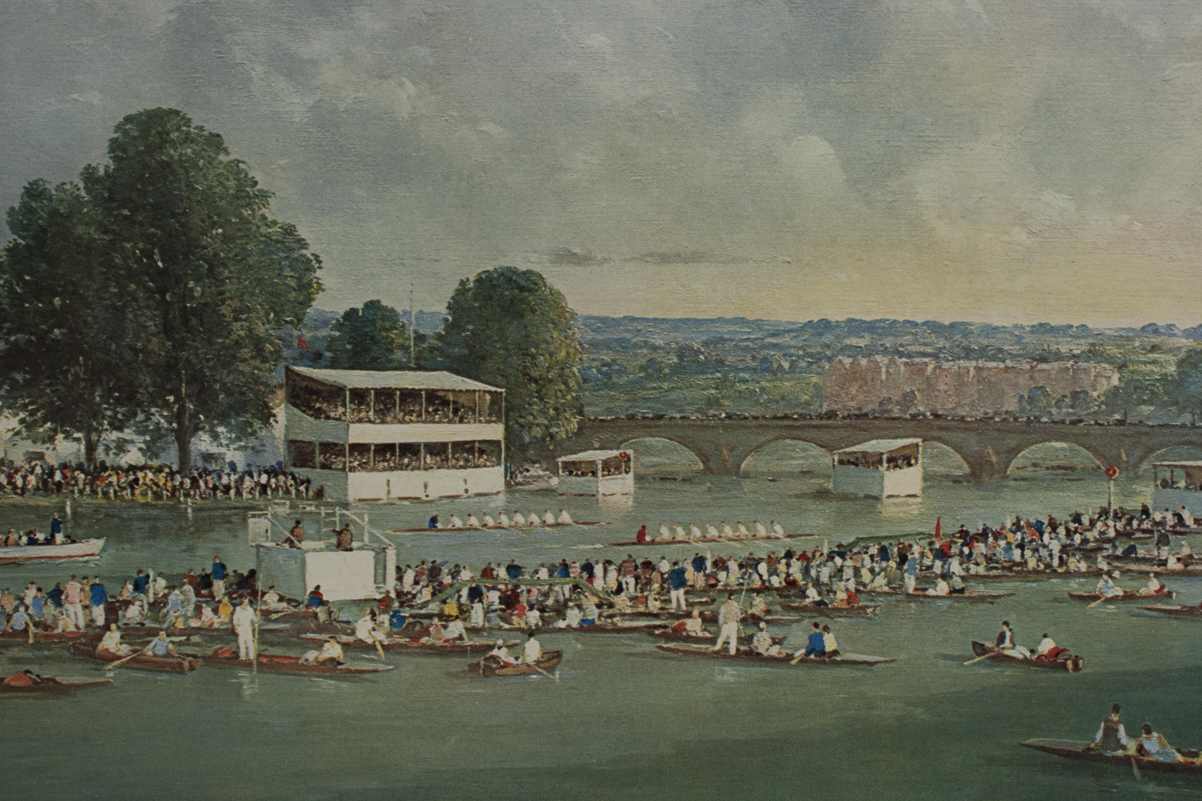 Henley Regatta Rowing Print by Charles Cundall. 3