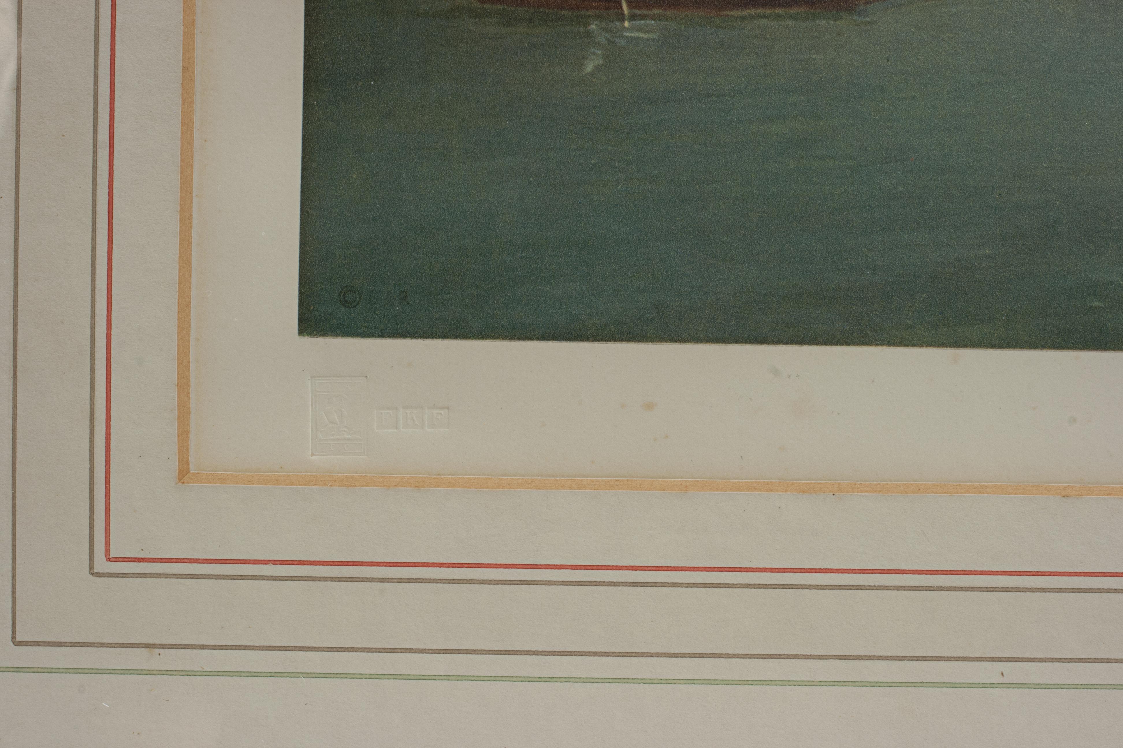 Henley Regatta Rowing Print by Charles Cundall. 5