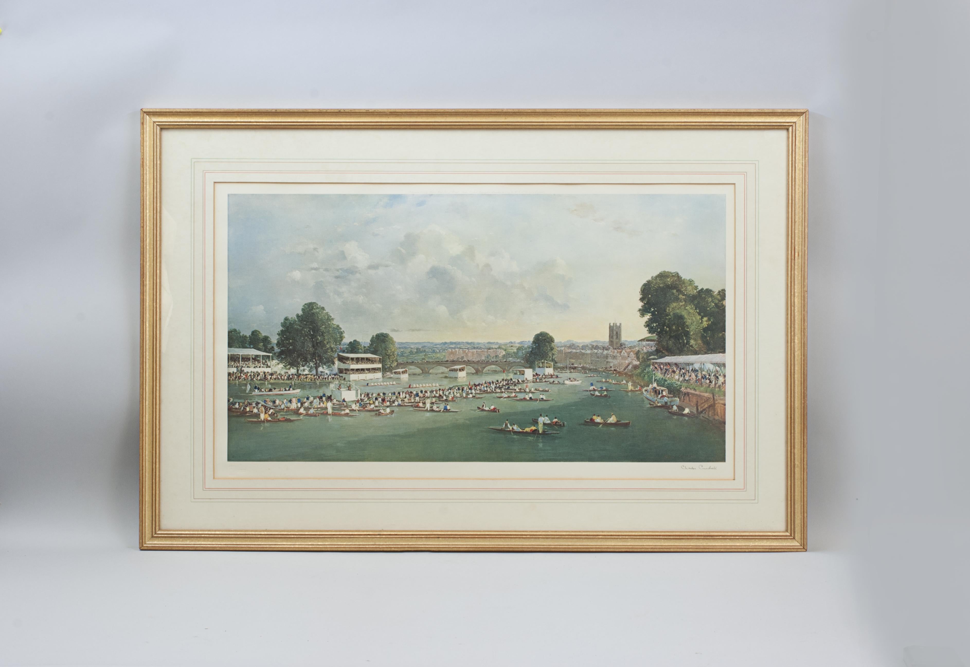 Henley Regatta Rowing Print by Charles Cundall. 8