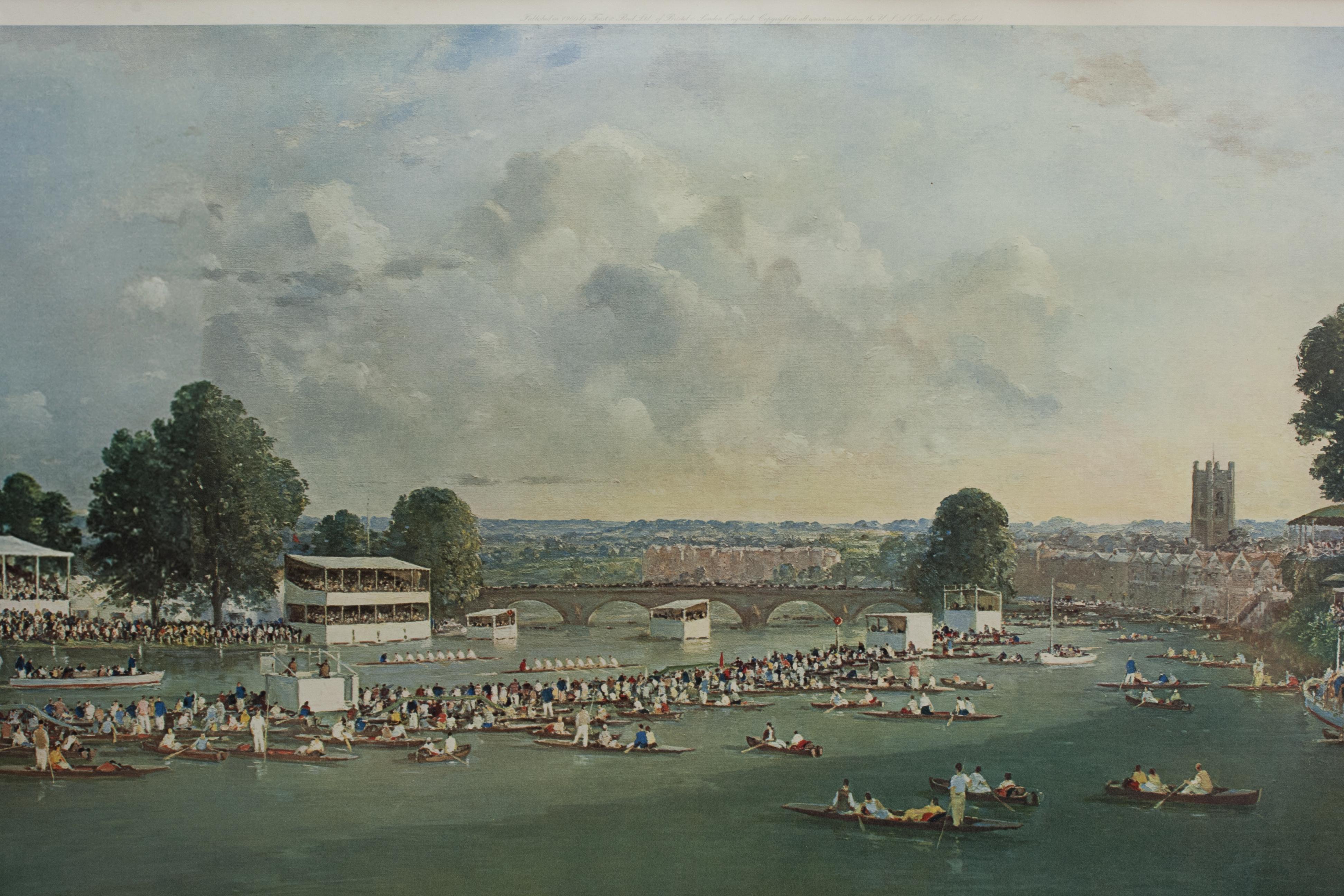 20th Century Henley Regatta Rowing Print by Charles Cundall.