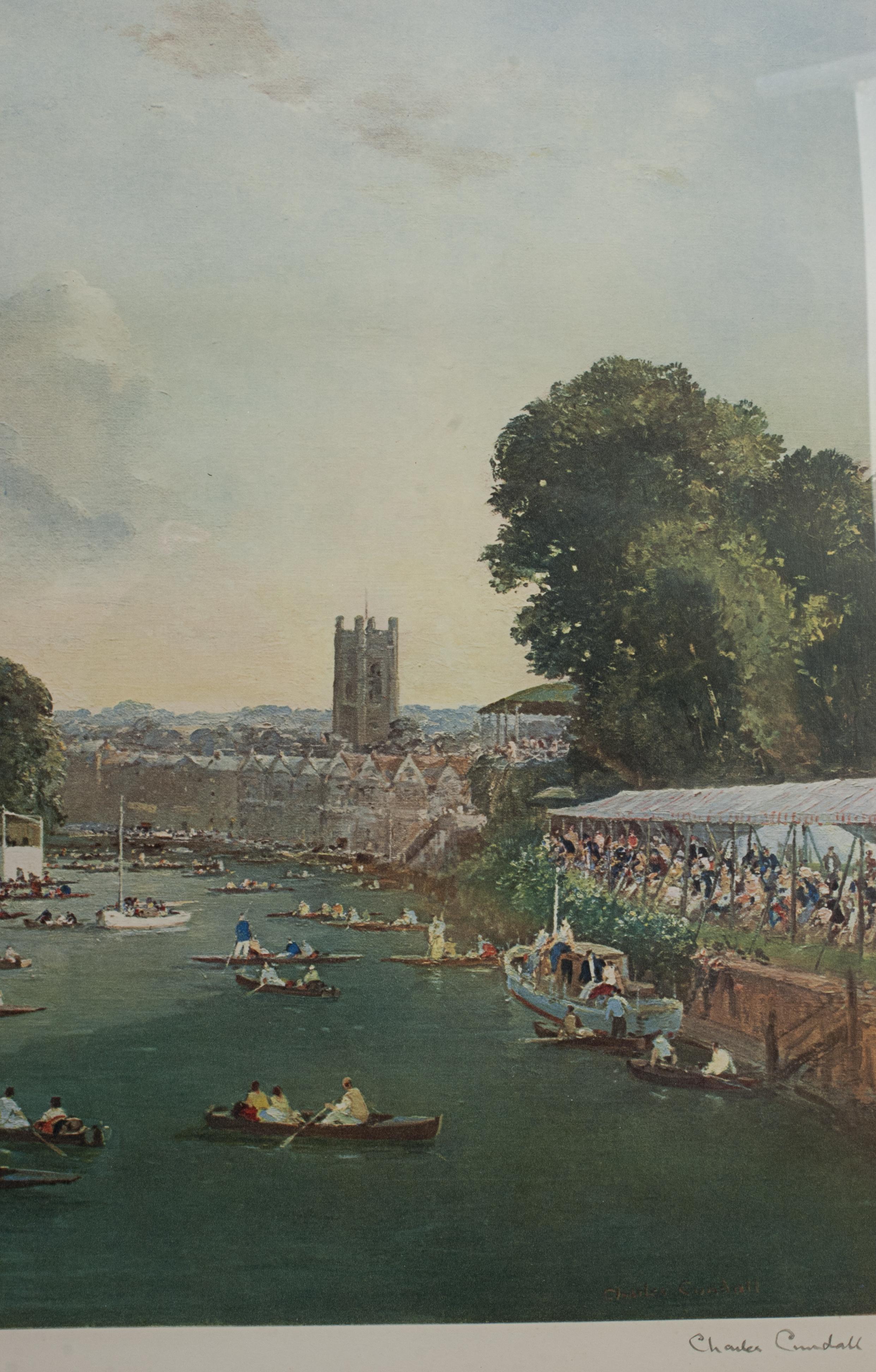 Henley Regatta Rowing Print by Charles Cundall. 2