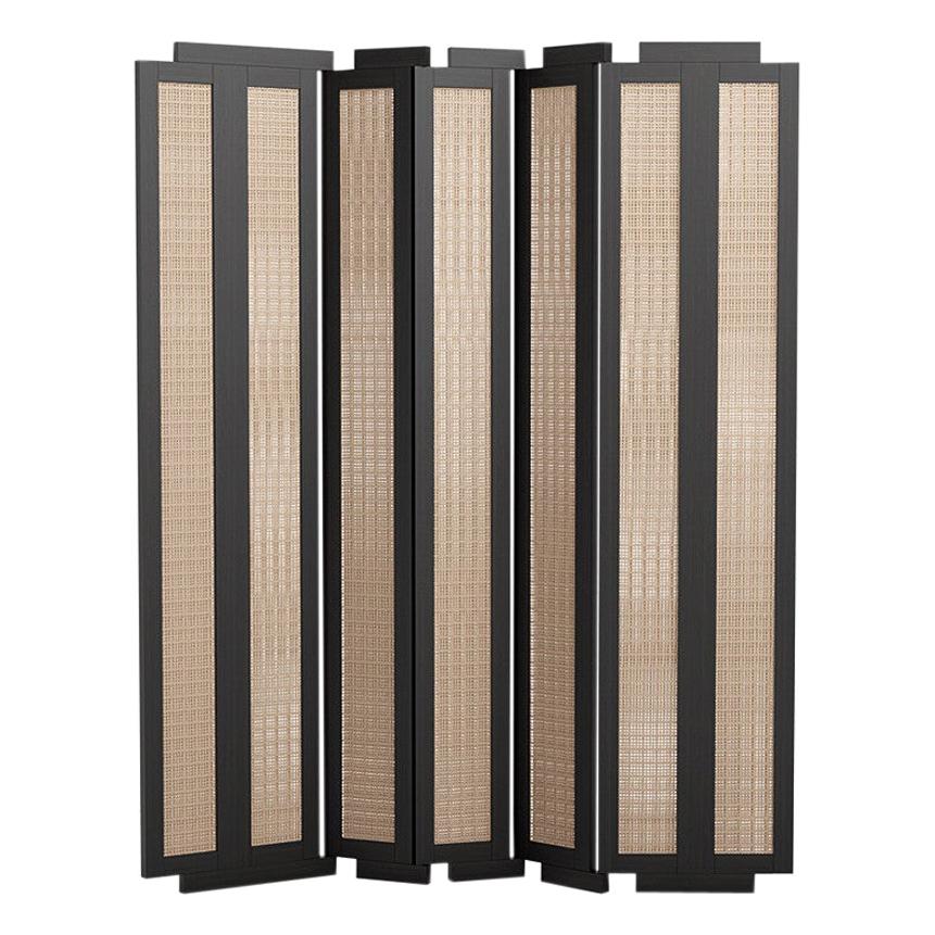 Henley Street Paravant by Yabu Pushelberg in Black Oak and Woven Natural Cane