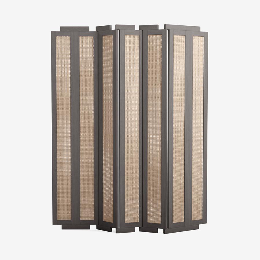 Modern Henley Street Paravant by Yabu Pushelberg in Mist Oak and Woven Natural Cane For Sale