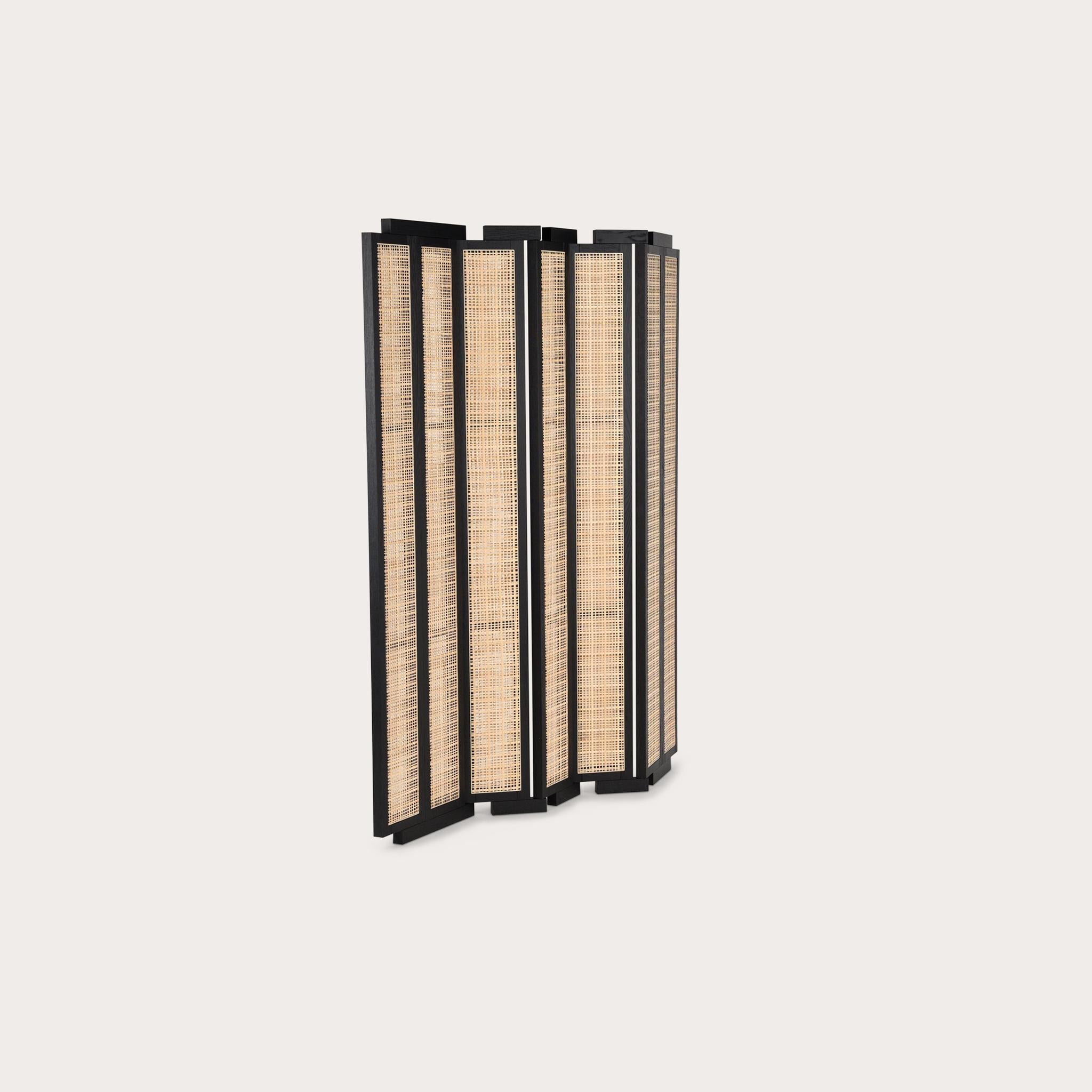 Henley Street Paravant by Yabu Pushelberg in Solid Oak Frame with Natural Cane For Sale 1