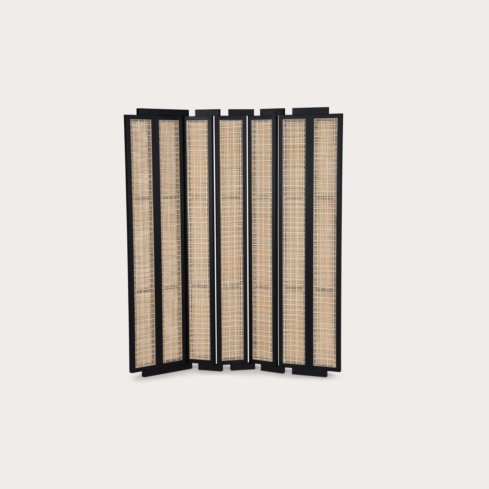 Henley Street Paravant by Yabu Pushelberg in Solid Oak Frame with Natural Cane For Sale 2