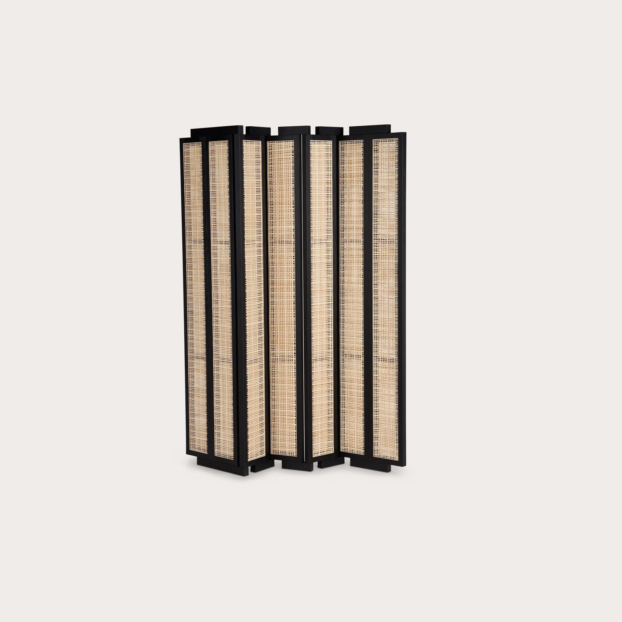 Henley Street Paravant by Yabu Pushelberg in Solid Oak Frame with Natural Cane For Sale 3