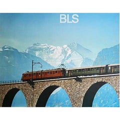 Affiche originale pour le 50e anniversaire du BLS, le Simplon de Berne-Lötschberg