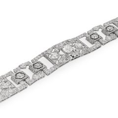 Hennell Art Deco 29.20 carat total weight old cut diamond platinum choker