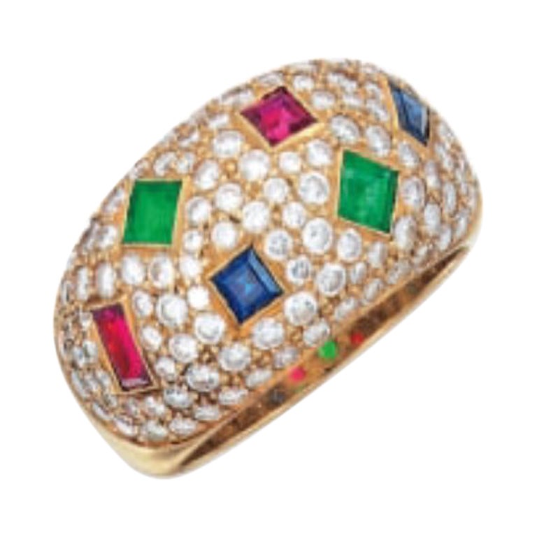 Hennell Bague en pierres précieuses multicolores