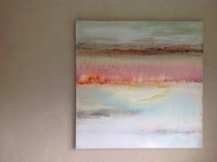 The abstract flamingo party, Painting, Acrylic on Canvas