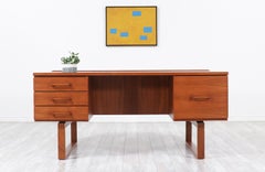 Henning Jensen & Torbin Valeur Executive Desk with Bookshelf for Dyrlund