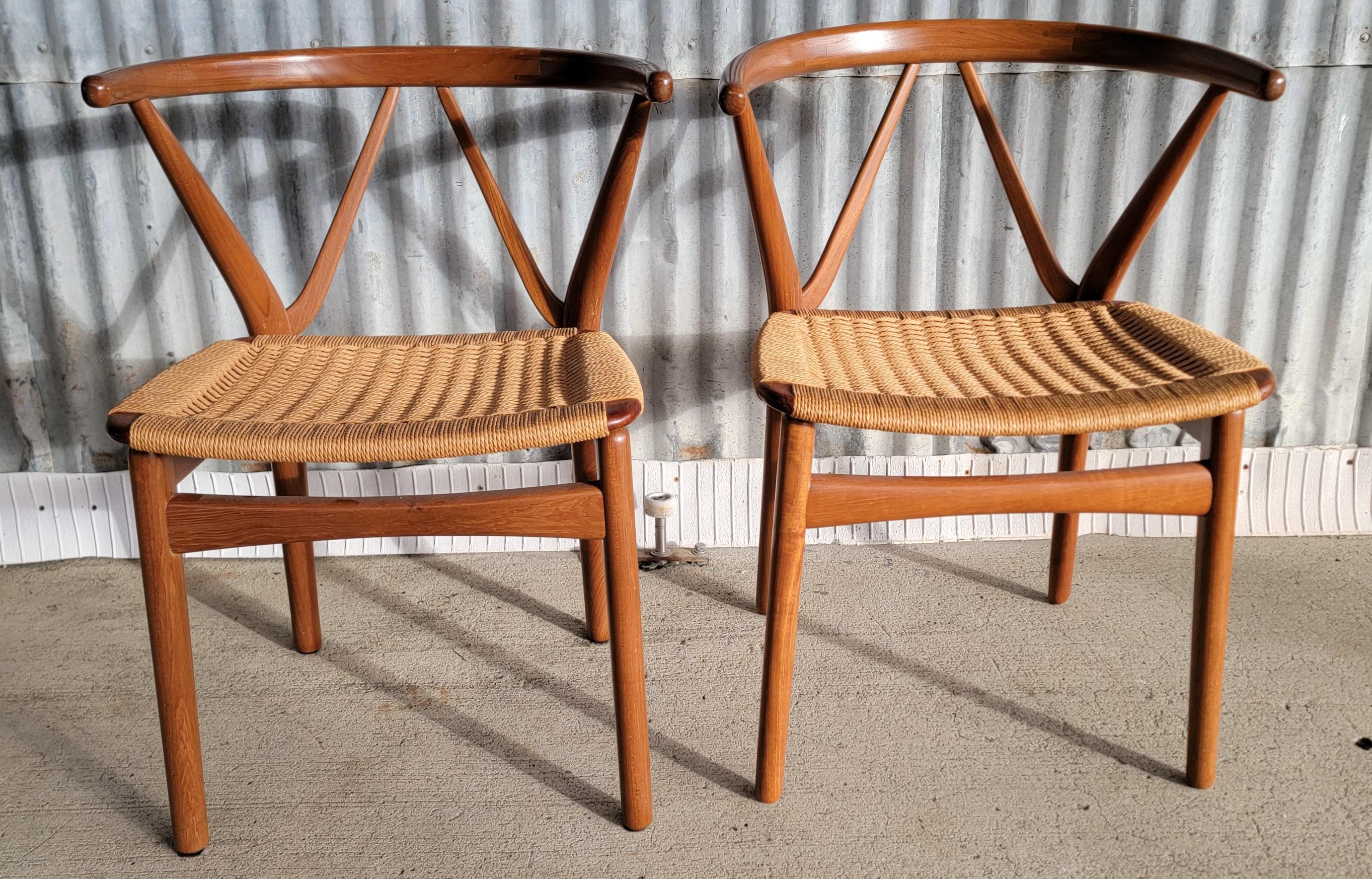 Scandinavian Modern Henning Kjaernuff for Bruno Hansen Teak Armchairs