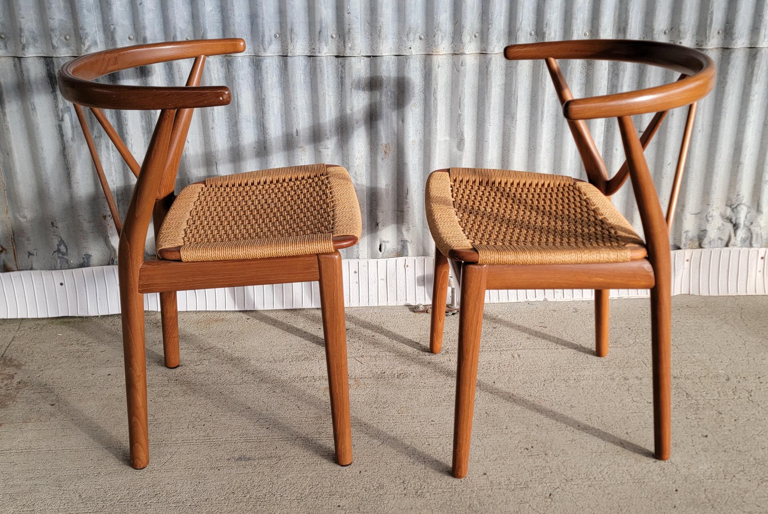 Danish Henning Kjaernuff for Bruno Hansen Teak Armchairs