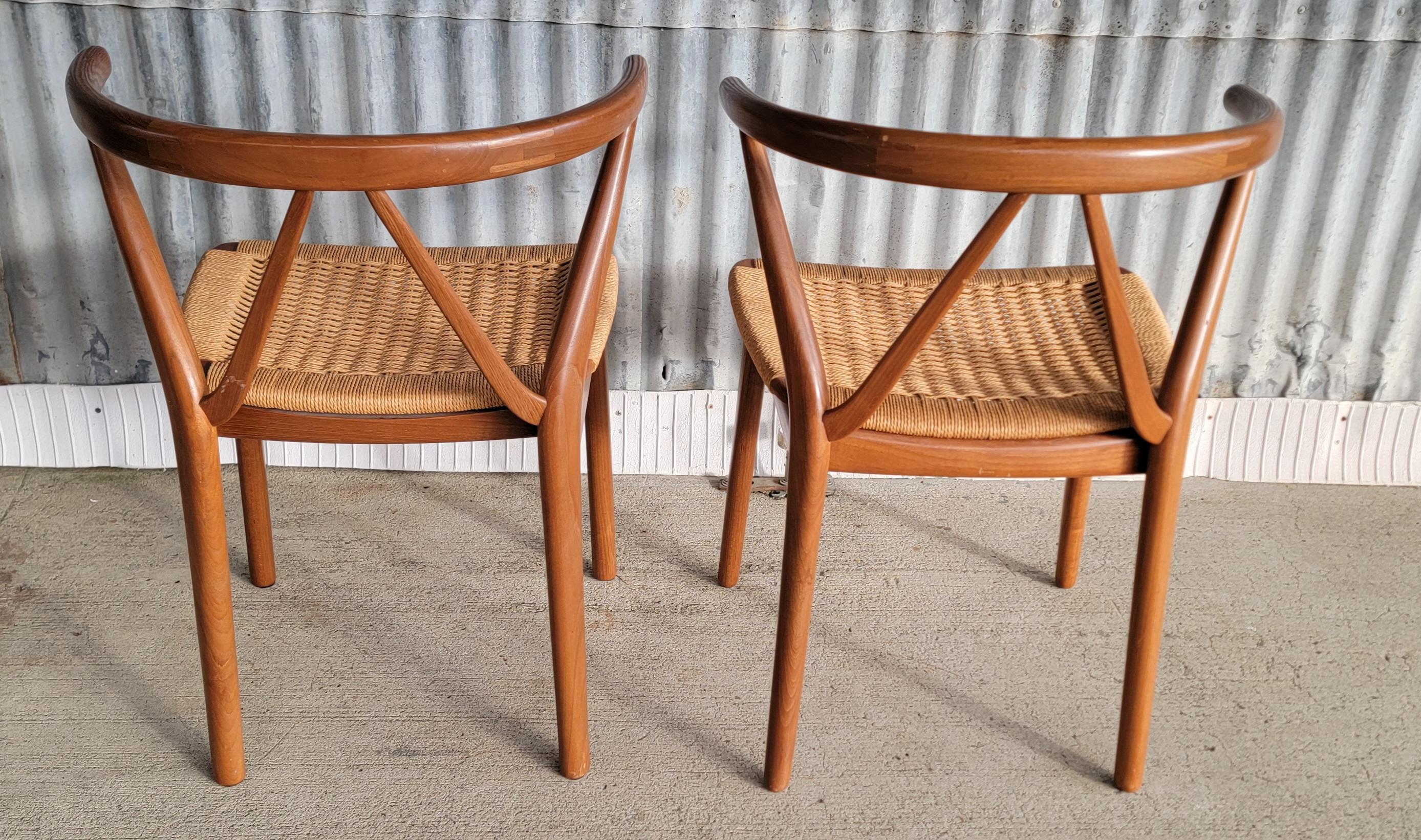 Henning Kjaernuff for Bruno Hansen Teak Armchairs In Good Condition In Fulton, CA