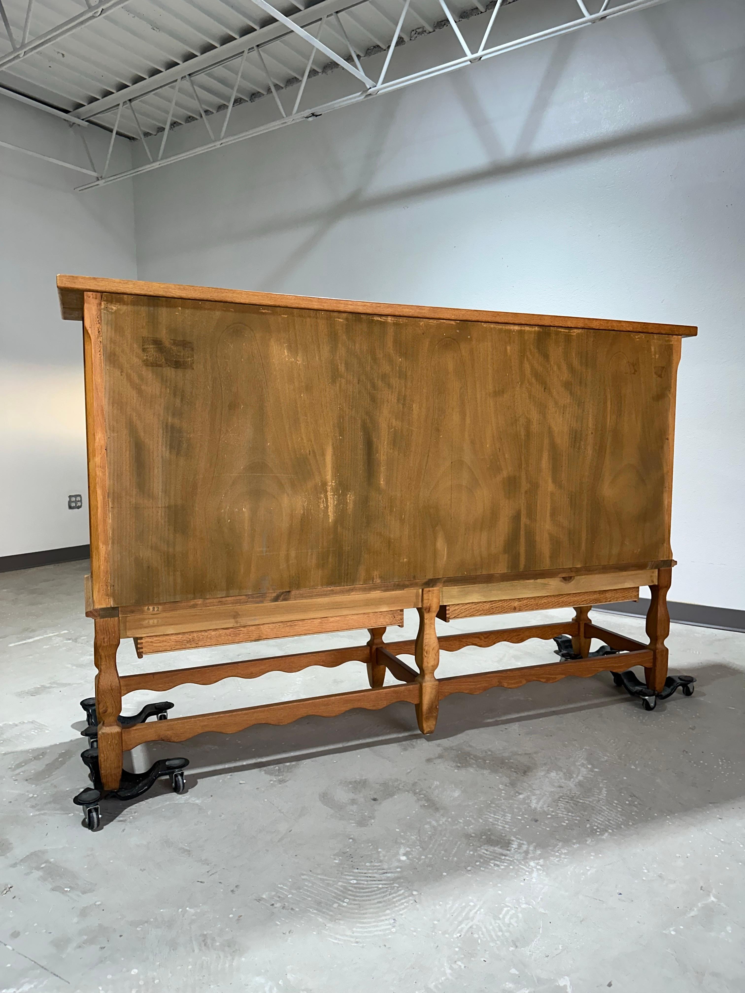 Henning Kjaernulf 1970’s Danish Oak Carved Brutalist Sideboard 7