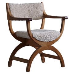 Henning Kjærnulf, Armchair in Oak & Lambswool, Model "Kurul", 1960s