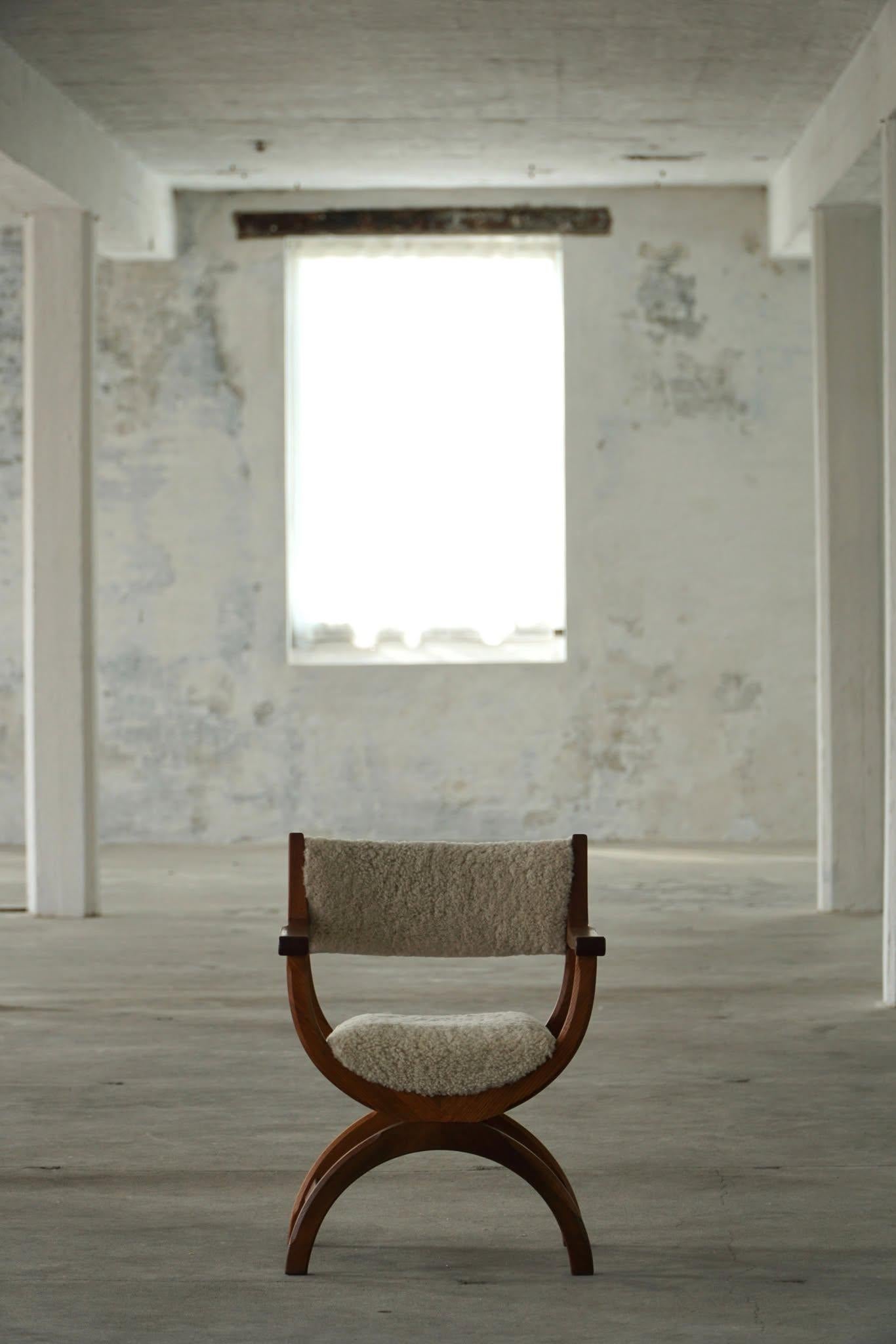 Henning Kjærnulf, Armchair in Oak & Lambswool, Model 