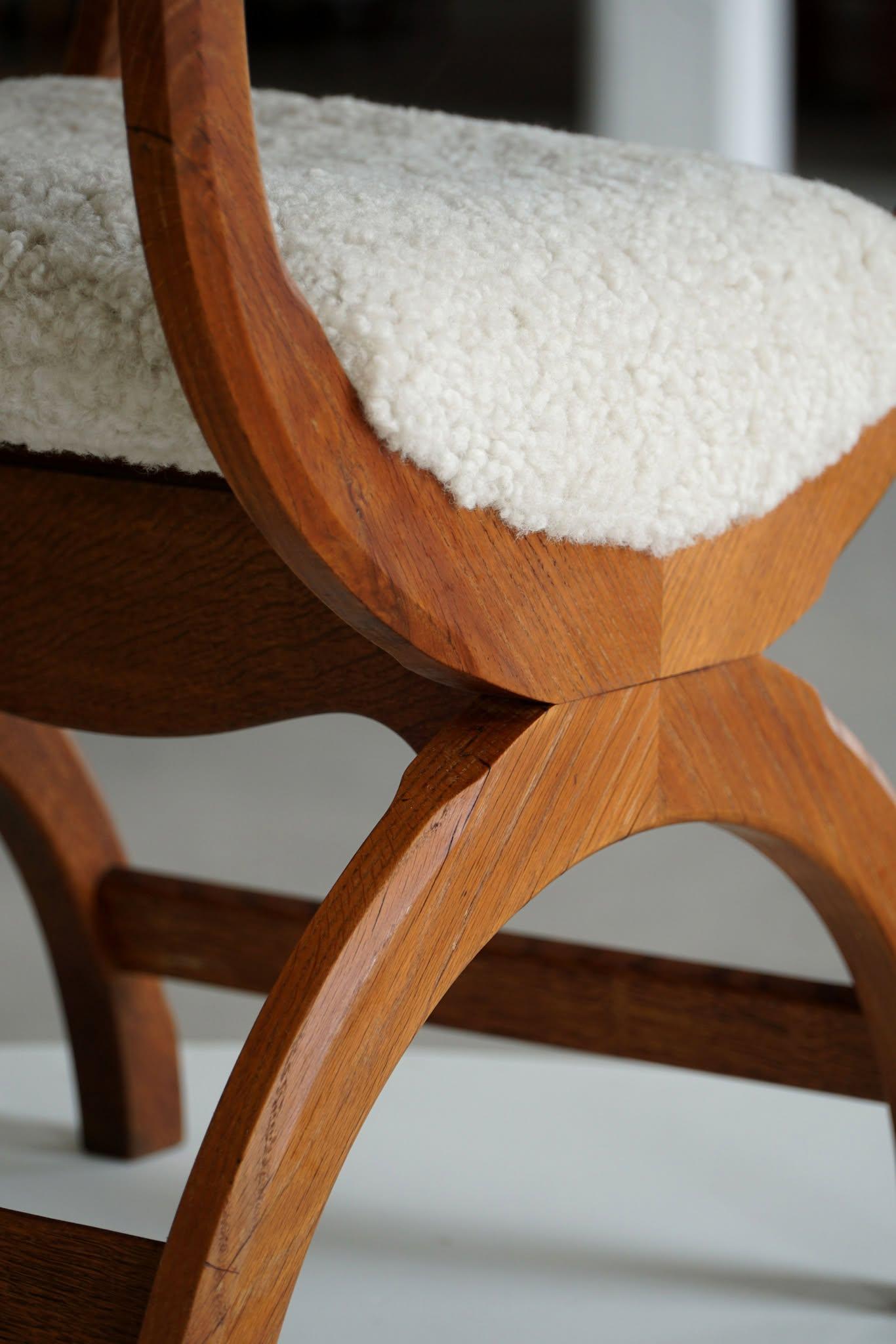 Henning Kjærnulf, Armchair in Oak & Lambswool, Model 