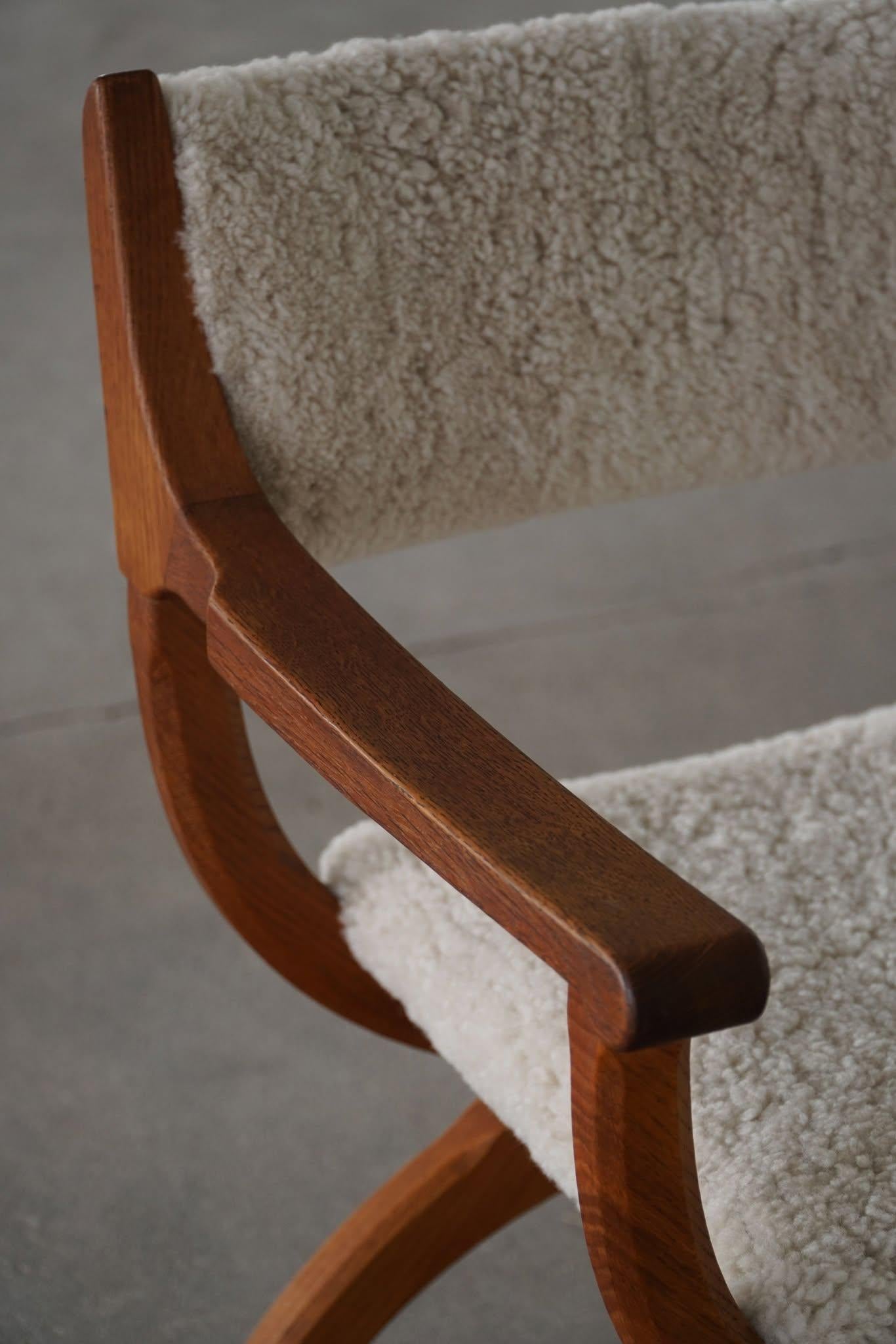 Henning Kjærnulf, Armchair in Oak & Lambswool, Model 