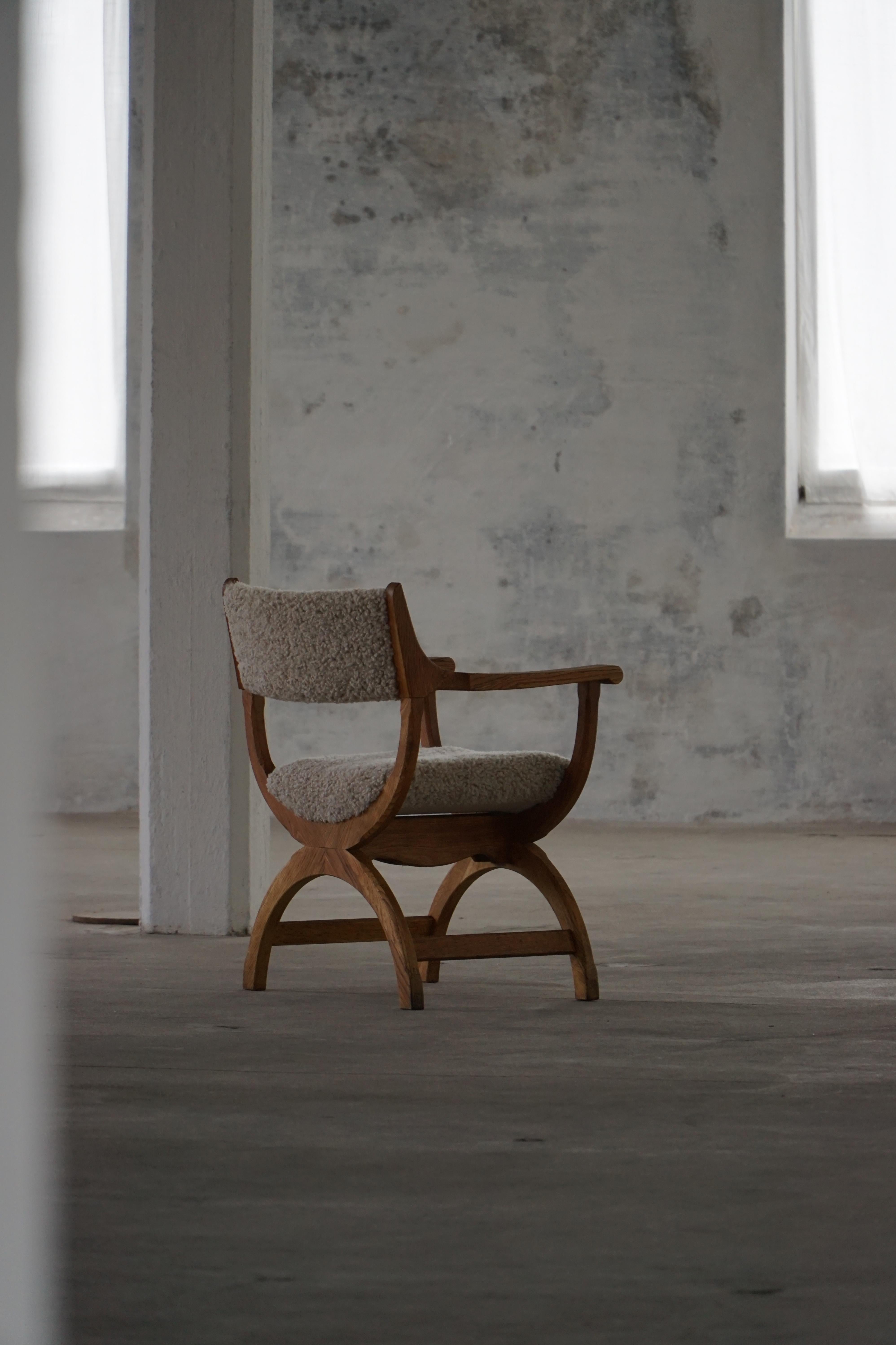 Danese Henning Kjærnulf, Poltrona in Oak e lana d'agnello, modello 