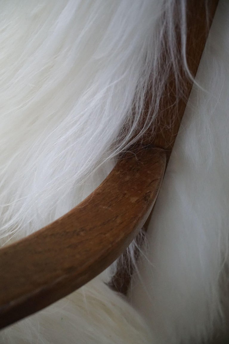 Banc SACHA peau de mouton ivoire 120x40cm