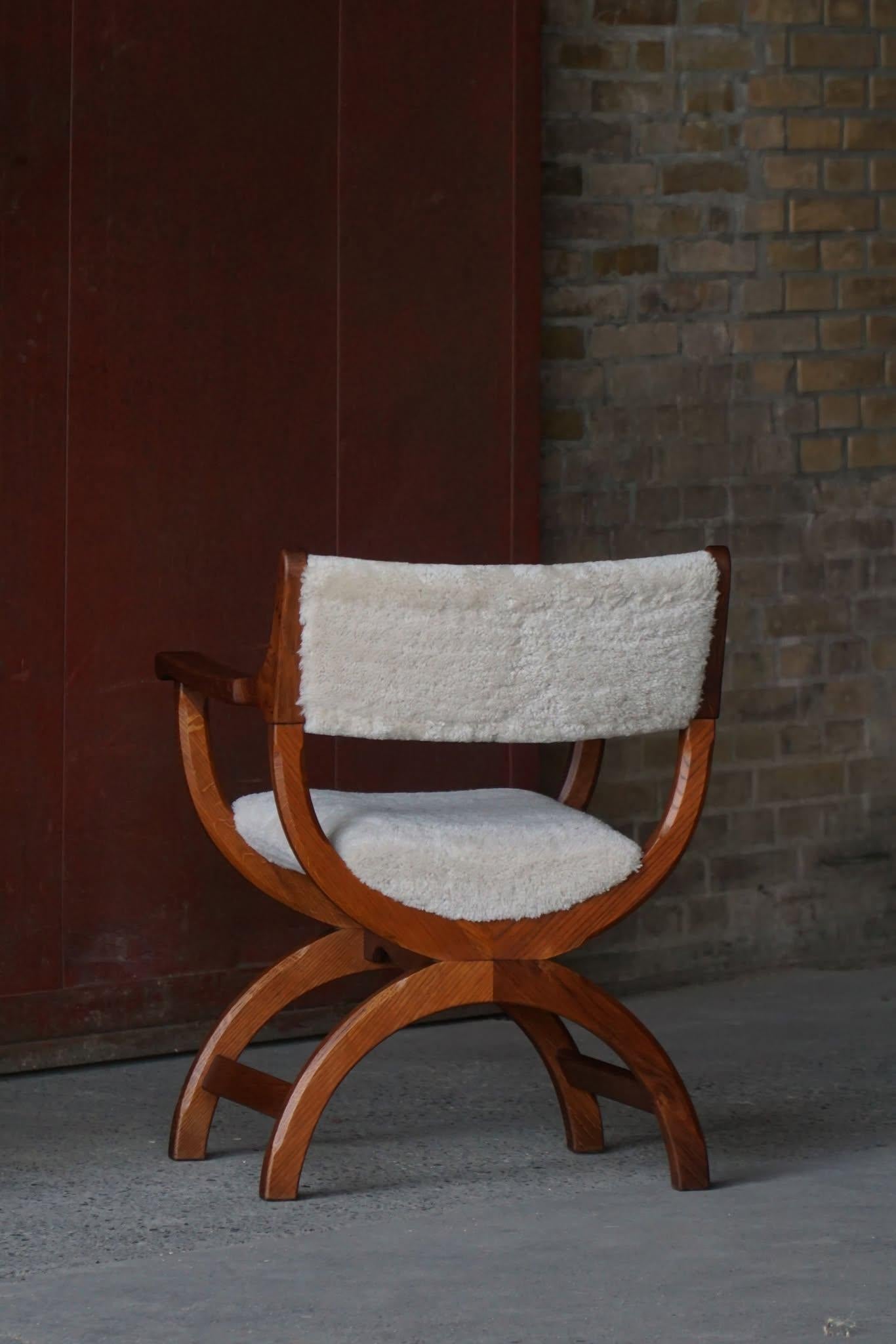 Henning Kjærnulf, fauteuils en Oak et laine d'agneau, Model No. en vente 11