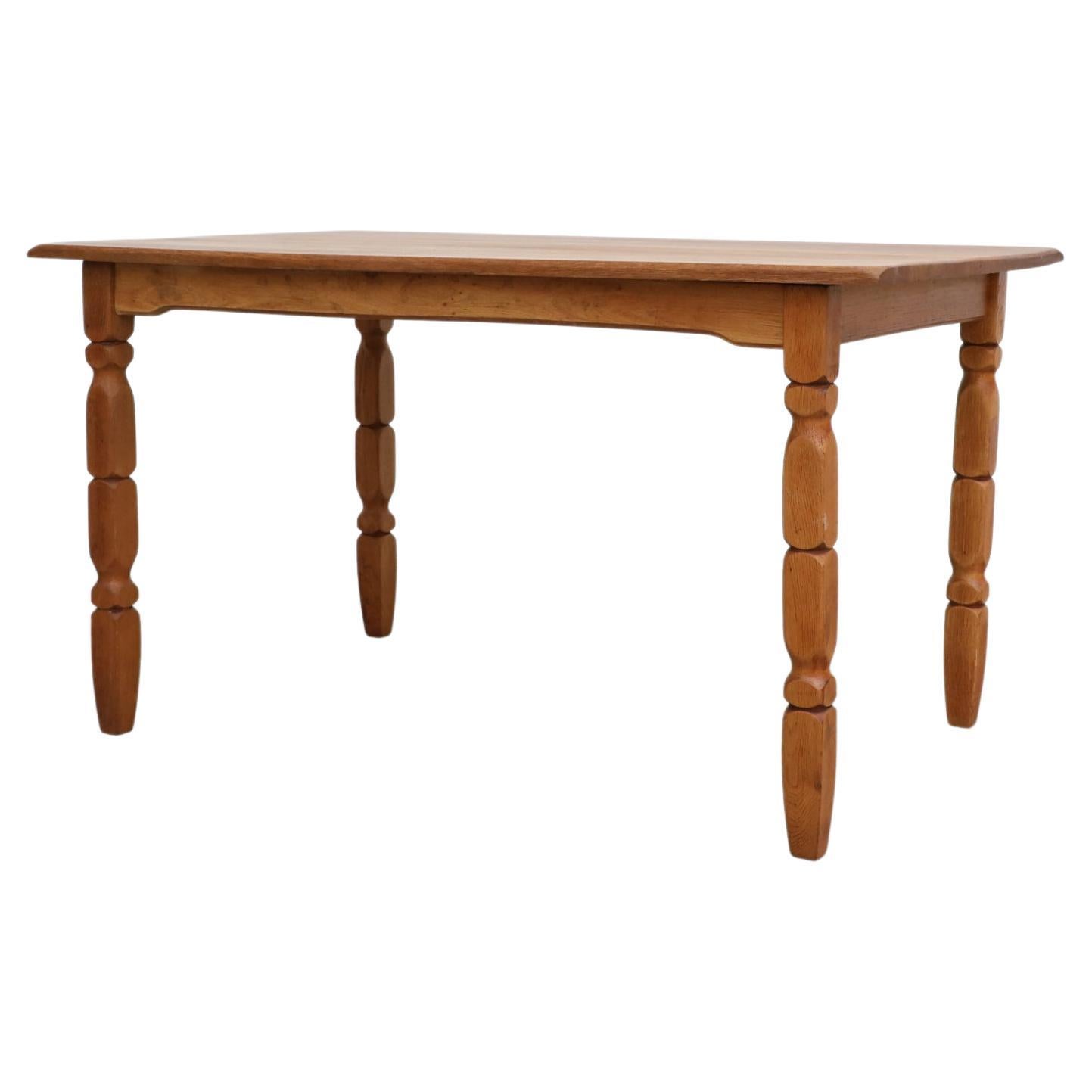 HandCarved African Dining Table with Decorative Benin Figures Matching