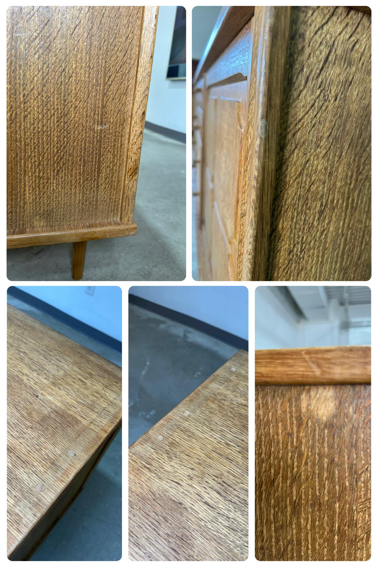 Henning Kjaernulf attrib. Mid Century Danish Oak Carved Brutalist Credenza in vendita 10