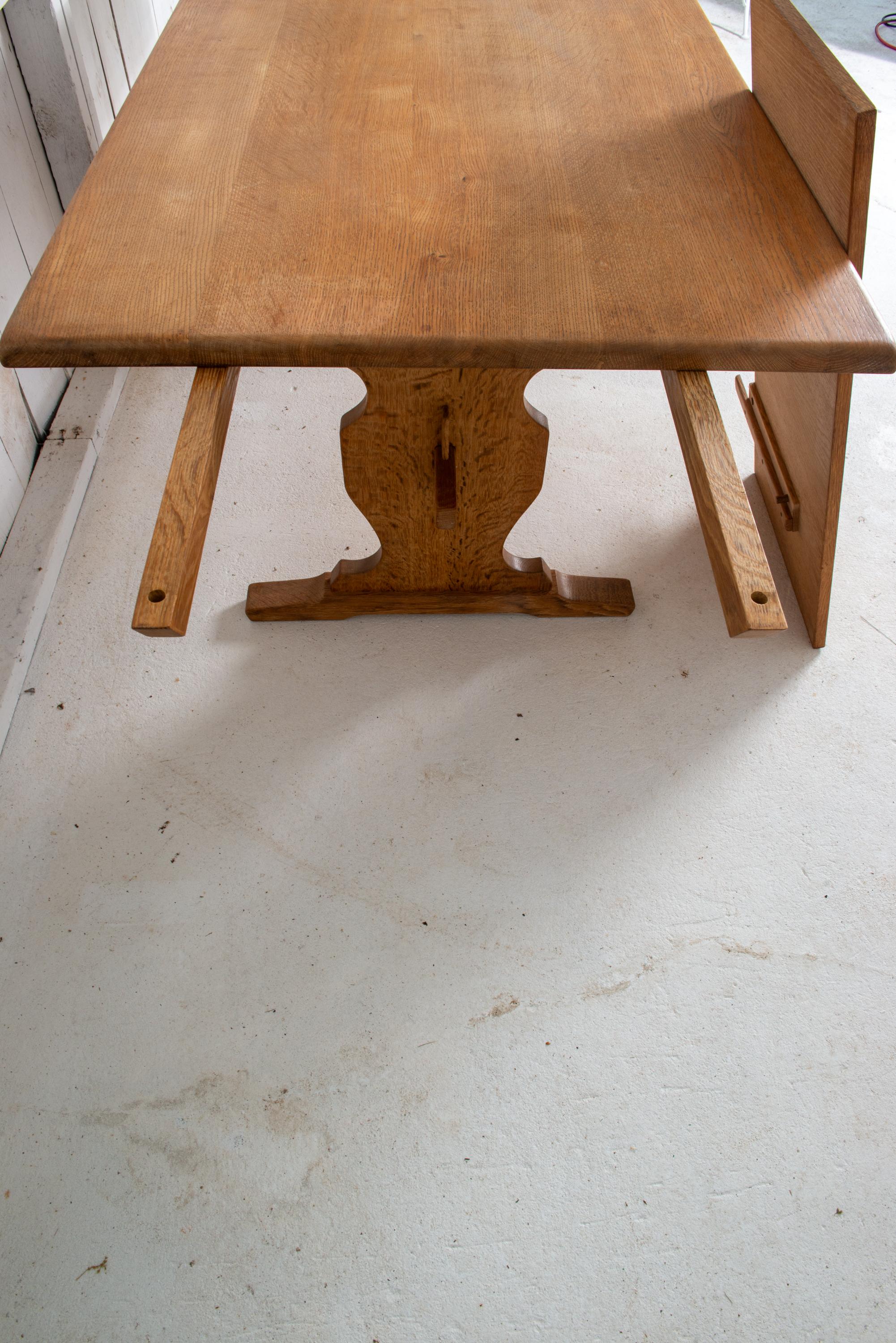 Henning Kjaernulf Attributed Oak Trestle Table For Sale 4
