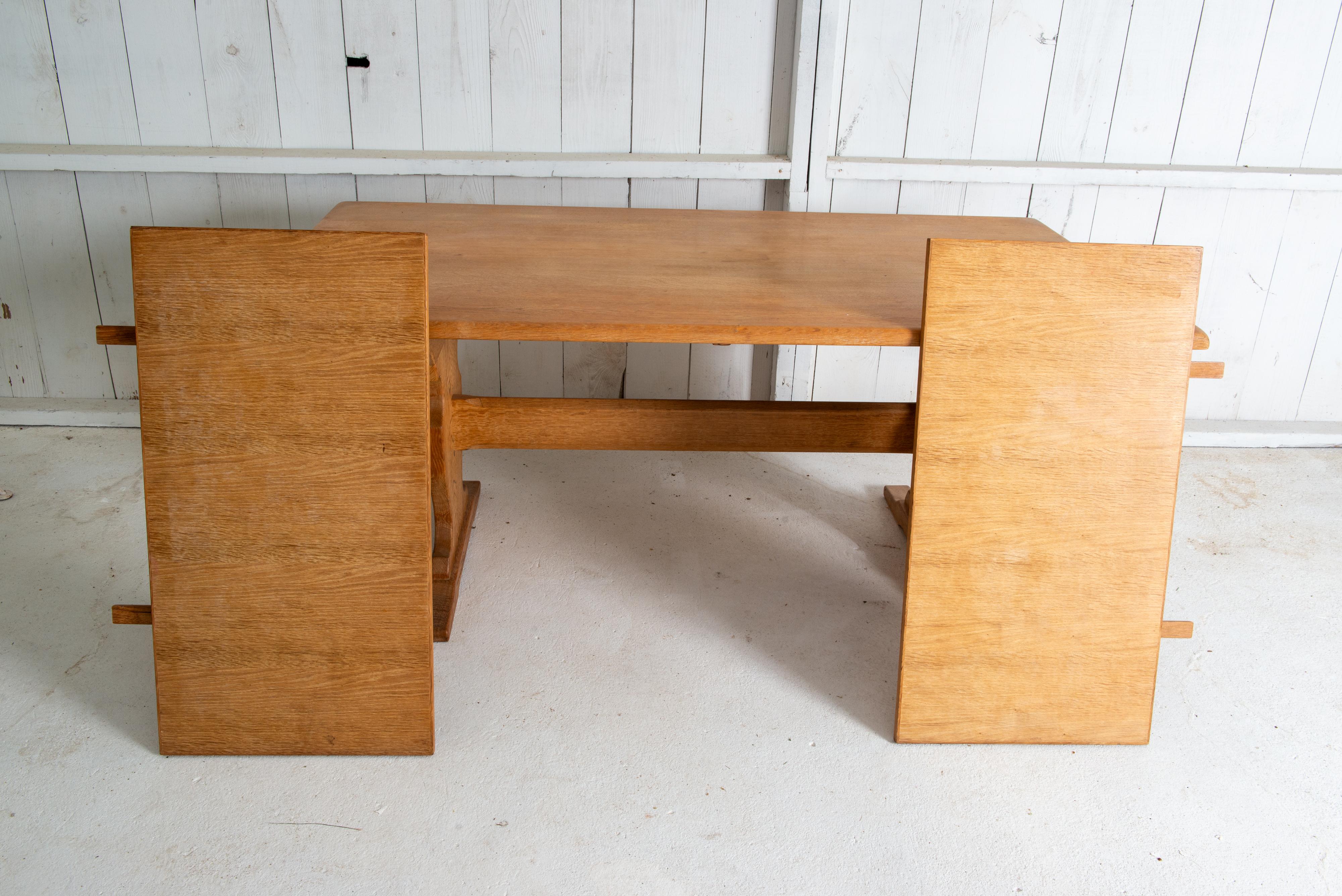 Henning Kjaernulf Attributed Oak Trestle Table For Sale 2